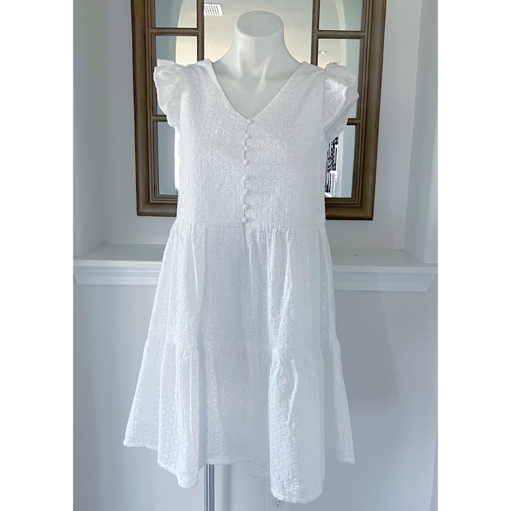 Joie Babydoll Eyelet Tiered Dress Mini Size XS New w/Tag MSRP $228
